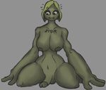  big_breasts big_butt big_hands big_thighs blush breasts butt clay dickgirl female golem hebrew_text huge_breasts humanoid intersex massive_hands nipples not_furry nude penis simple_background sitting_on_knees solo surprise text thick_thighs toxicempress3 wide_hips 