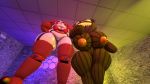  3d_(artwork) animatronic baby_(fnafsl) big_breasts breasts digital_media_(artwork) duo female five_nights_at_freddy&#039;s flora_fauna hi_res humanoid jack-o&#039;-lantern machine nipples not_furry plant pussy robot sister_location unknown_artist video_games 