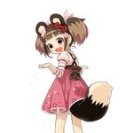  animal_ears artist_request black_eyes bloomers brown_hair cherry_blossoms child dress fake_animal_ears floral_print hair_ornament long_sleeves looking_back official_art open_mouth solo transparent_background twintails uchi_no_hime-sama_ga_ichiban_kawaii underwear yuuko_tadeno 