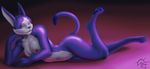  .hack armpits breasts cat claws feline female fur looking_at_viewer mammal mia nipples nude purple_fur relaxing sacrificabominat white_fur 