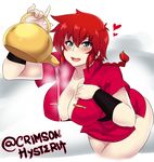  blue_eyes blush breasts crimsonblacksun kettle large_breasts pigtail ranma_1/2 red_hair saotome_ranma 