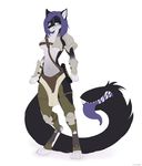  anthro armor canine cosmicvanellope female folf fox fur hair hybrid lightsaber mammal purple_hair solo star_wars tail_maw tail_mouth teeth wolf 