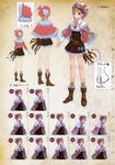  ^_^ absurdres atelier_(series) atelier_rorona atelier_totori belt blue_eyes blush boots brown_dress cape capelet character_sheet closed_eyes concept_art dress expressions frills full_body hat highres jewelry kishida_mel legs long_hair long_sleeves multiple_views non-web_source official_art open_mouth pink_hair rororina_fryxell simple_background skirt smile tears turnaround variations 