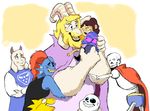  alphys asgore_dreemurr atlantart hug papyrus_(undertale) protagonist_(undertale) sans_(undertale) toriel undertale undyne video_games 