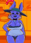  bra breasts clothing collar digital_media_(artwork) dildo female lagomorph lips looking_at_viewer mammal rabbit sex_toy shopkeeper sun_hat thewill thigh_gap under(her)tail undertale underwear video_games wide_hips 