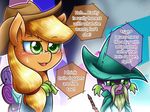  2016 applejack_(mlp) blush dialogue dragon english_text equine female friendship_is_magic hat horse magic_user male mammal my_little_pony pony spike_(mlp) tears text vavacung wizard_hat 
