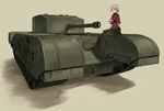  bad_id bad_pixiv_id barefoot blonde_hair blue_eyes braid churchill_(tank) cup darjeeling girls_und_panzer ground_vehicle hatch highres military military_uniform military_vehicle miniskirt motor_vehicle pantyhose pleated_skirt shou_xun_bu_liang sitting skirt solo st._gloriana's_military_uniform tank tray turret uniform 