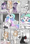  2016 absurd_res anon armpits breasts censored clothed clothing comic cutie_mark dialogue english_text equine fan_character feathered_wings feathers female feral friendship_is_magic fur green_eyes group hair hi_res horn horse human hybrid male mammal mascara_(oc) multicolored_hair my_little_pony necktie nude open_mouth pencils_(artist) pony princess_celestia_(mlp) purple_eyes tears text twilight_sparkle_(mlp) white_feathers white_fur winged_unicorn wings 