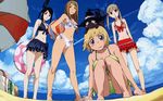  :3 beach bikini blair cat elizabeth_thompson maka_albarn nakatsukasa_tsubaki patricia_thompson sky soul_eater summer swimsuit 