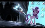  black_bars cave cutie_mark detailed_background equine eyelashes feral friendship_is_magic fur hair hooves horn magic mammal my_little_pony nude purple_eyes purple_fur purple_hair ruhje smile solo staff standing starlight_glimmer_(mlp) unicorn 