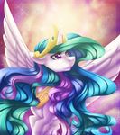  2016 crown equine female friendship_is_magic gold_(metal) horn jewelry mammal my_little_pony necklace princess_celestia_(mlp) silentwulv solo winged_unicorn wings 