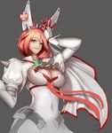  :q aqua_eyes breasts cleavage cleavage_cutout clover covered_navel elphelt_valentine four-leaf_clover gloves grey_background guilty_gear guilty_gear_xrd highres huge_breasts looking_at_viewer monaim pink_hair short_hair simple_background sketch solo spikes tongue tongue_out white_gloves 