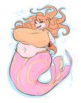  2016 big_breasts blush breasts clothing eyes_closed female hair human humanoid long_hair mammal marine merfolk navel nicoleships open_mouth simple_background slightly_chubby solo tamyra water white_background 
