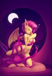  breasts cum flutterbat_(mlp) fluttershy_(mlp) friendship_is_magic kissing moon my_little_pony pillow prodding pussy streetdragon95 tentacles window wrapping 