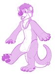  anthro care_tag chain claws hornbuckle- male mammal mustelid otter pawpads paws plushie quixoticfur seams simple_background solo transformation webbed_feet webbed_hands 