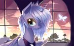  blue_eyes blue_feathers blue_fur blue_hair day detailed_background equine eyelashes feathered_wings feathers female friendship_is_magic fur gianghanez2880 hair hi_res horn inside looking_at_viewer mammal my_little_pony princess_luna_(mlp) sky solo window winged_unicorn wings 