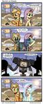  2016 animated applejack_(mlp) comic equine fallout female fluttershy_(mlp) friendship_is_magic gray--day horse machine mammal my_little_pony nuka-cola pegasus pony robot sweat video_games wings 
