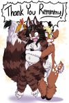  anthro breasts cervine deer duo english_text featureless_breasts feline female hug lovelesskiax male male/female mammal nude open_mouth smile standing text thick_thighs tongue 