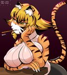  big_breasts breasts feline huge_breasts kemono mammal saffron safurantora tiger 