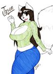  anthro big_breasts breasts canine cleavage clothed clothing female huge_breasts mammal ryousakai 