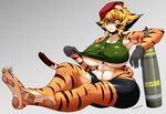  artillery_shell big_breasts breasts feline female huge_breasts kemono mammal muscular saffron safurantora shell solo thick_thighs tiger weapon 