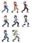  aiakasa-sakura backwards_hat baseball_cap black_hair blue_eyes brown_eyes brown_hair calme_(pokemon) closed_eyes denim eyewear_on_head fingerless_gloves gloves gold_(pokemon) green_hair grey_eyes hat jacket jeans kouki_(pokemon) kyouhei_(pokemon) male_focus multiple_boys n_(pokemon) odd_one_out open_clothes open_jacket pants pokemon pokemon_(game) pokemon_bw pokemon_bw2 pokemon_dppt pokemon_gsc pokemon_rgby pokemon_rse pokemon_sm pokemon_xy ponytail pose red_(pokemon) red_(pokemon_rgby) red_eyes scarf shoes shorts sneakers sunglasses touya_(pokemon) visor_cap yellow_eyes yellow_gloves yuuki_(pokemon) z-move 