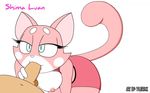  2016 animated anthro biting_lip blue_eyes breasts cat clothed clothing clothinng disembodied_penis duo feline fellatio female fur hand_on_penis hi_res human interspecies kneeling lol_comments male male/female mammal multicolored_fur navel oral oral_penetration penetration penis pink_fur raised_shirt revolver64 sex shima_luan simple_background smile solo_focus super_planet_dolan tylertmk white_background white_fur 