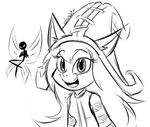  2016 big_ears big_eyes big_head black_and_white clothed clothing cute digital_drawing_(artwork) digital_media_(artwork) duo eyelashes fairy female front_view hair hat league_of_legends long_hair lulu_(lol) mammal monochrome open_mouth open_smile pix_(lol) riot_games simple_background sketch smile standing teeth tongue veigar-chan video_games white_background wings witch_hat yordle 