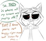  2015 anthro big_eyes big_head black_sclera cape clothed clothing cute dialogue digital_drawing_(artwork) digital_media_(artwork) english_text eyebrows eyewear facial_hair front_view fur goggles hood league_of_legends male mammal mask red_eyes riot_games simple_background sketch solo spot_color standing teemo text toony veigar-chan video_games white_background yordle 