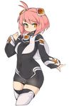  ahoge bad_id bad_tumblr_id brown_eyes highres looking_to_the_side m.o.m.o. pink_hair short_hair simple_background slugbox solo thighs white_background xenosaga 