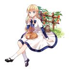  blonde_hair blue_eyes cat diten fantasy long_hair mary_janes md5_mismatch shoes simple_background sitting smile solo tales_weaver white_background 