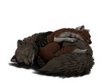  2016 ambiguous_gender brown_fur cuddling cute digital_media_(artwork) duo eira eyes_closed feral fluffy fur ipoke lying mammal marten marvin_(forest_tails) multicolored_fur mustelid pine_marten red_fur simple_background sleeping whiskers white_background white_fur 