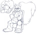  animal_genitalia anthro balls balros big_balls big_tail chair echoen growth hyper hyper_penis large_paws male mammal multi_penis penis penis_growth rodent sheath sitting solo squirrel wolfblade 
