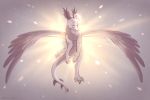  2019 claws digital_media_(artwork) dragon feathered_dragon feathered_wings feathers feral flying icelectricspyro smile solo wings 