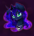  2016 blue_fur blue_hair crown equine female feral friendship_is_magic fur green_eyes grey_background hair horn jewelry looking_at_viewer lyra-senpai magnaluna mammal my_little_pony necklace portrait princess_luna_(mlp) simple_background solo tongue tongue_out unicorn 