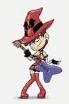  1girl brown_hair drawfag guilty_gear guitar i-no i-no_(cosplay) luna_loud red_eyes the_loud_house thigh_boots witch_hat 