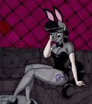  2016 anthro anthrofied black_hair breasts cleavage clothed clothing cutie_mark elbow_gloves equine female friendship_is_magic gloves hair horse mammal my_little_pony newyorkx3 octavia_(mlp) pony portrait purple_eyes sitting solo traditional_media_(artwork) 