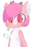  ? berseepon09 cute dragon female fur hair horn loli_dragon pink_eyes pink_fur pink_hair solo white_fur young 