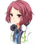  female ginhaha headphones minase_koito musaigen_no_phantom_world red_eyes red_hair short_hair solo 