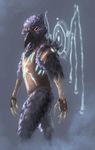  anthro armor avian beak bird body_armor clothed clothing feathers fingerless_gloves gloves looking_at_viewer male orange_eyes paragon solo sprinkah talons 