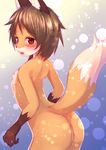  24cakes ambiguous_gender anthro blush brown_eyes brown_hair butt canine fox hair mammal nipples nude 