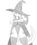  2016 anthro anthrofied areola big_breasts breasts cape clothed clothing cutie_mark earth_pony equine female friendship_is_magic hair half-closed_eyes hat horse legwear looking_at_viewer mammal monochrome my_little_pony navel nipples pony reiduran simple_background smile standing thigh_highs translucent transparent_clothing trixie_(mlp) white_background wizard_hat 