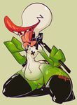  clothing collar elatedsceptre female flora_fauna legwear nuclear_throne pasties plant plant_(nuclear_throne) pussy rubber solo teeth thigh_highs tongue tongue_out vlambeer whip 