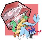  2016 anal animal_genitalia blush canine chibi_leafeon cum cute digital_media_(artwork) duo eeveelution erection fan_character female feral fur leafeon male male/female mammal nintendo nude open_mouth penetration penis pok&eacute;mon pussy pussy_juice sex simple_background slit sly_vaporeon slyvern smile standing teeth tongue tongue_out vaginal vaginal_penetration vaporeon video_games 