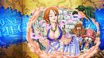  alabasta breasts cleavage large_breasts looking_at_viewer nami_(one_piece) one_piece orange_hair roronoa_zoro tagme tattoo tony_tony_chopper wink 