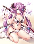  bikini cleavage garter granblue_fantasy horns narumeia_(granblue_fantasy) pointy_ears swimsuits sword taka-kun 