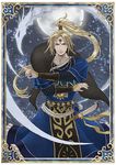  blonde_hair blue_(saga_frontier) dagger futatsuki_(perfect_lovers) hair_ornament jewelry looking_at_viewer male_focus moon necklace saga saga_frontier scarf sheath sheathed solo standing weapon 