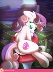  2016 anus butt cum cum_on_face cutie_mark dock equine female friendship_is_magic hair hi_res hooves horn mammal multicolored_hair my_little_pony patreon pussy sip_i.a. solo sweetie_belle_(mlp) two_tone_hair underhoof unicorn young 