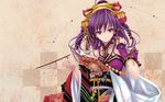  beatmania beatmania_iidx highres holding holding_pipe japanese_clothes kimono kiseru misaki_kurehito nail_polish pipe purple_eyes purple_hair red_nails ribbon solo umegiri_hifumi wallpaper widescreen 