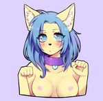  2016 blush breasts cat collored comission desertcat92 feline female fur mammal nacked nisothestrawberry nude simple_background solo 